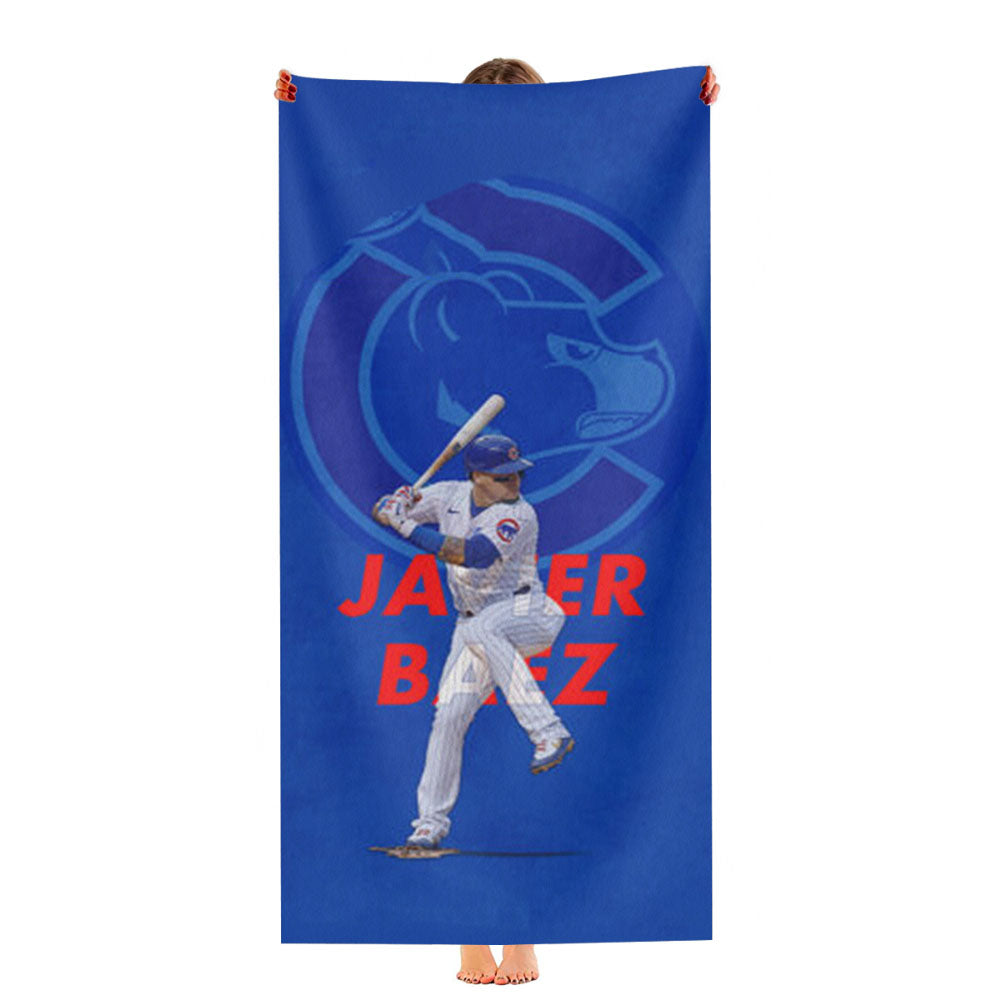 Javier Baez Chicago Cubs Ultra-Soft Luxury Bathroom Towels