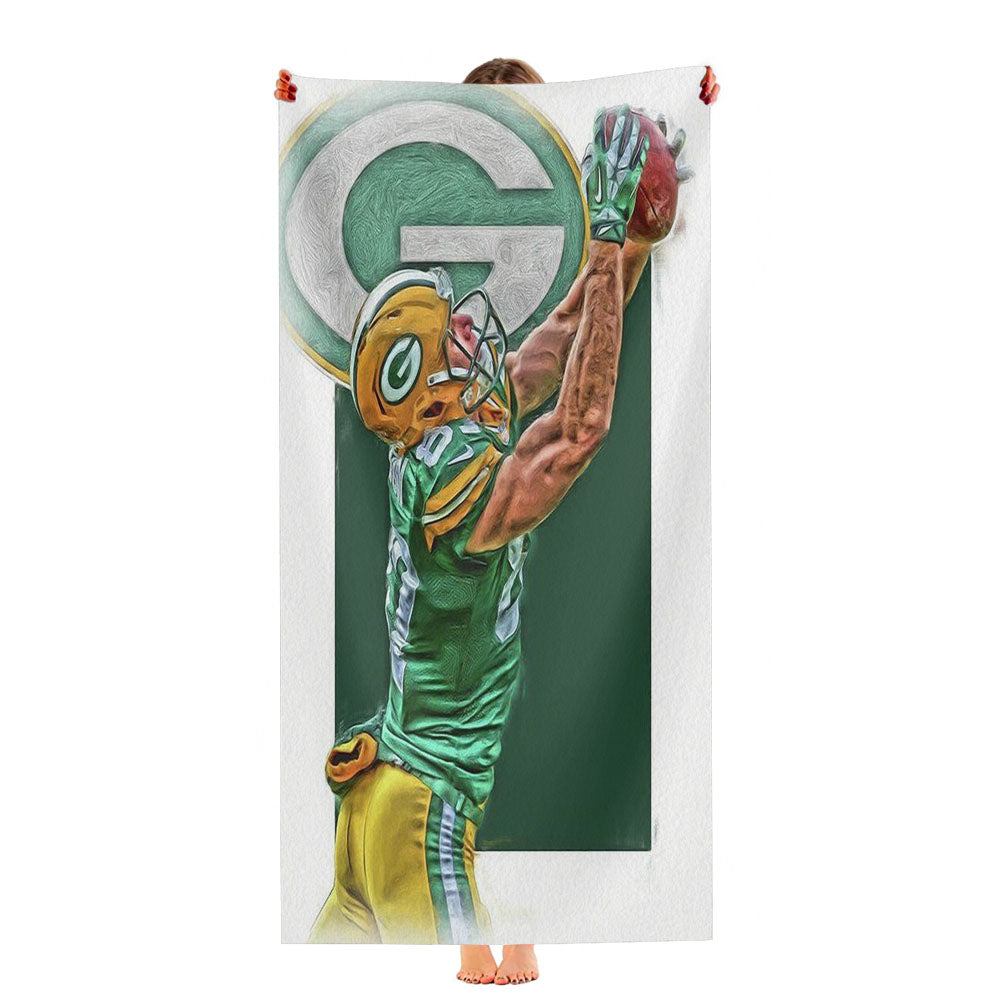 Jordy Nelson Green Bay Packers Oil Art Ultra-Soft Luxury Bathroom Towels