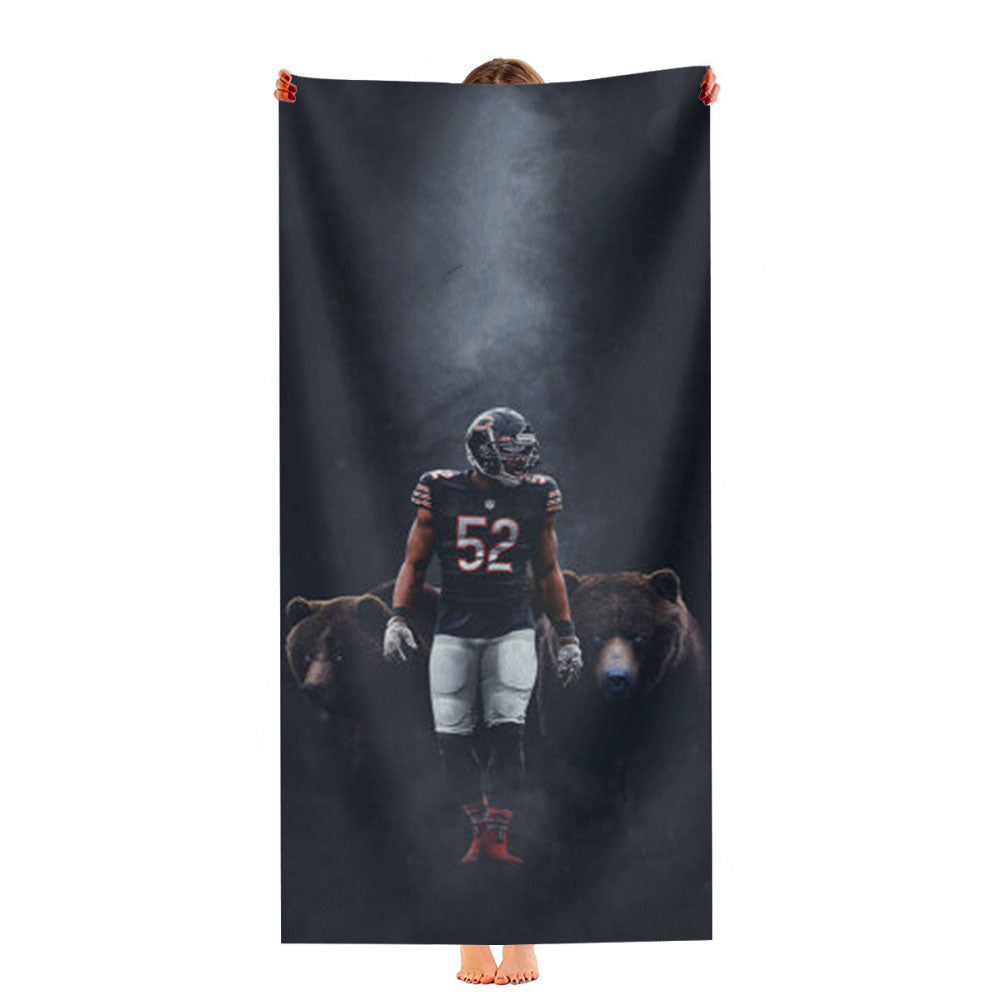 Khalil Mack Chicago Bears Ultra-Soft Luxury Bathroom Towels