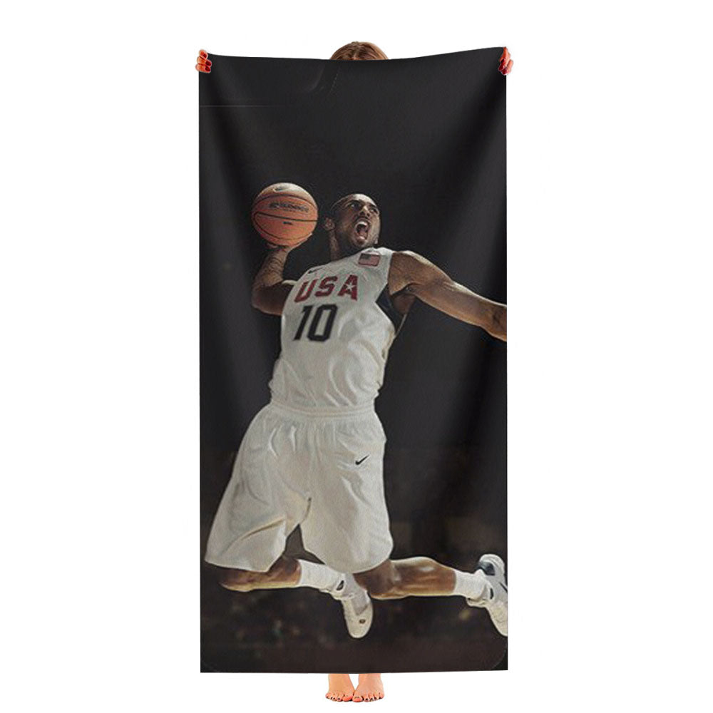 Kobe Bryant Dark Wood Wallpaper Ultra-Soft Luxury Bathroom Towels