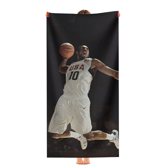 Kobe Bryant Dark Wood Wallpaper Ultra-Soft Luxury Bathroom Towels