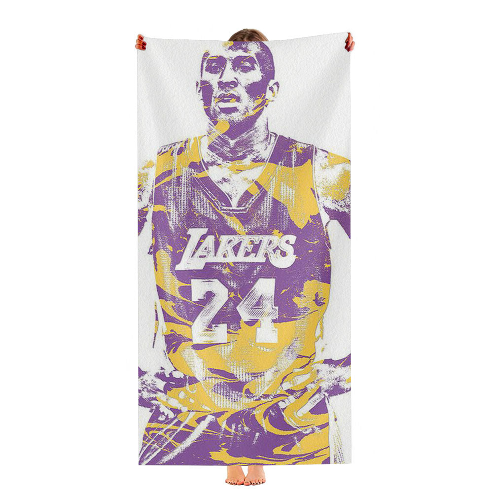 Lakers Kobe Bryant Overlay Style Ultra-Soft Luxury Bathroom Towels