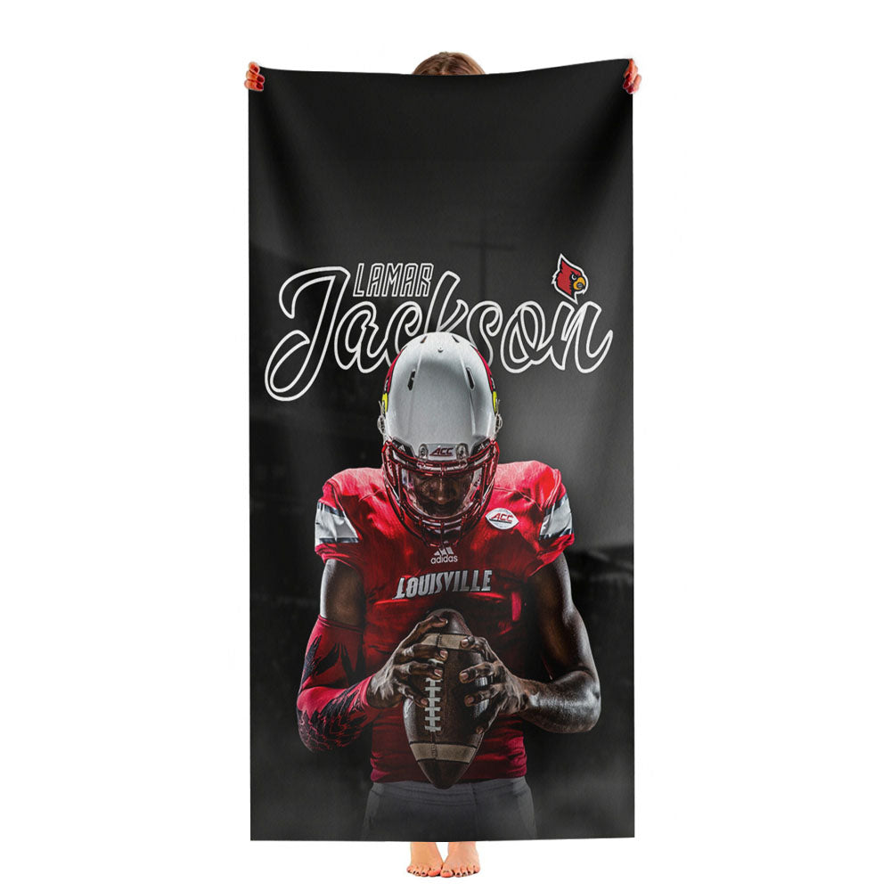 Lamar Jackson Louisville Ultra-Soft Luxury Bathroom Towels