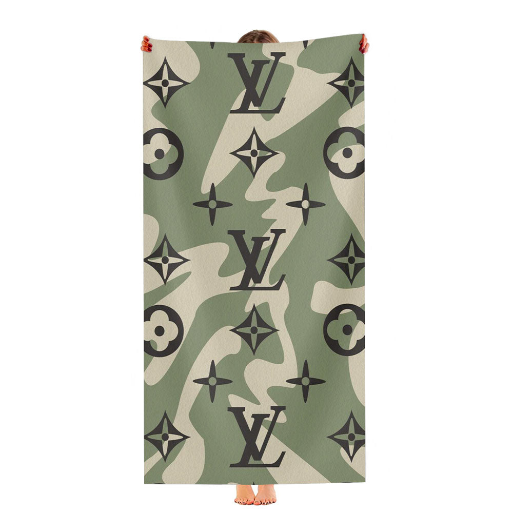Louis Vuitton Camo 2 Ultra-Soft Luxury Bathroom Towels