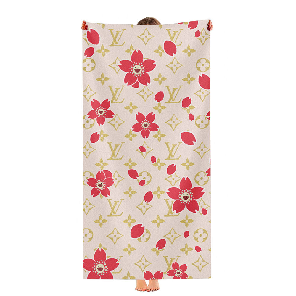 Louis Vuitton Cream Red Ultra-Soft Luxury Bathroom Towels