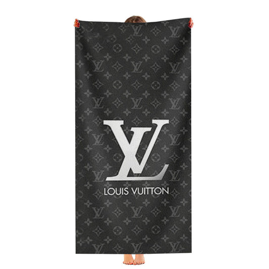 Louis Vuitton Grey Logo Ultra-Soft Luxury Bathroom Towels