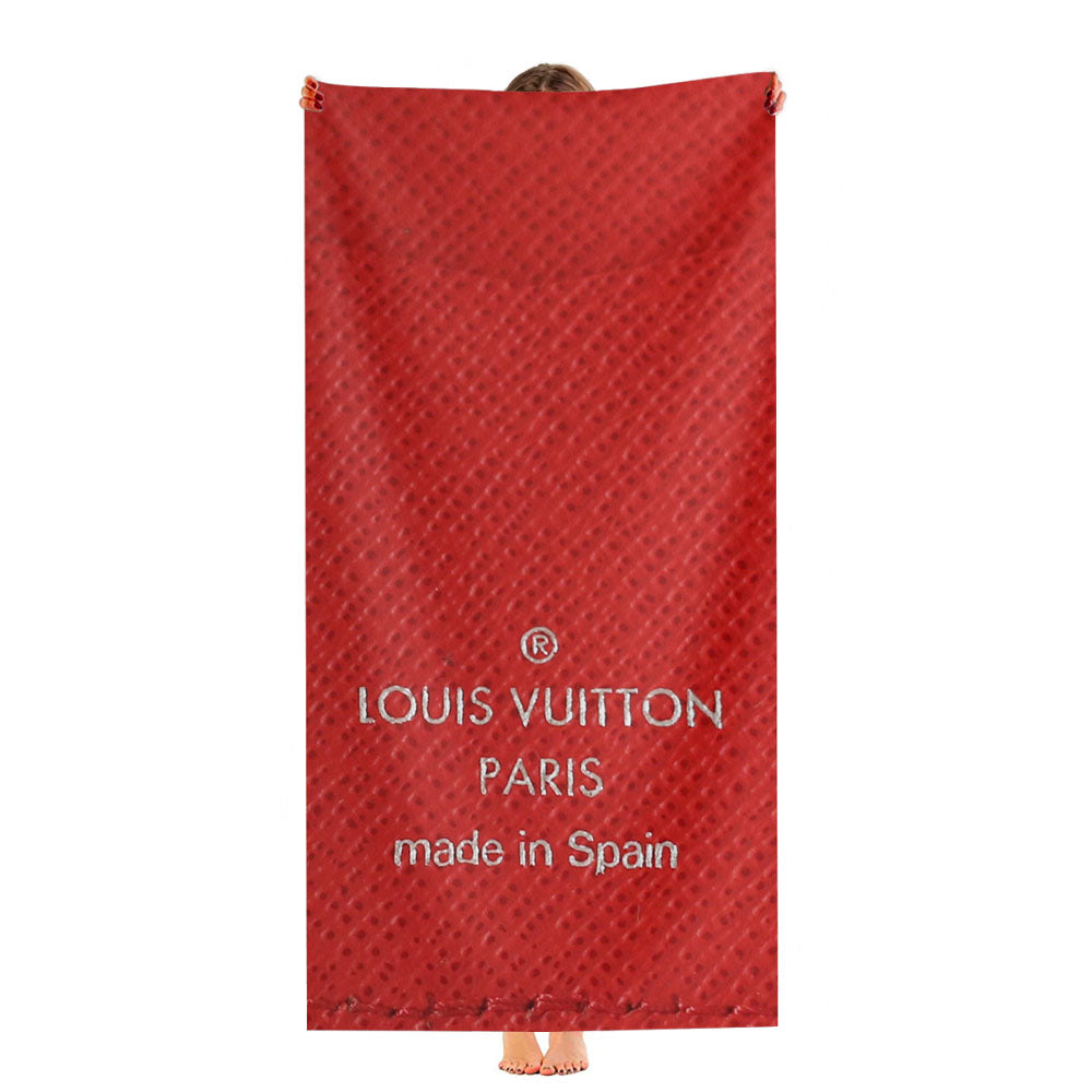 Louis Vuitton Paris Red Leather Ultra-Soft Luxury Bathroom Towels