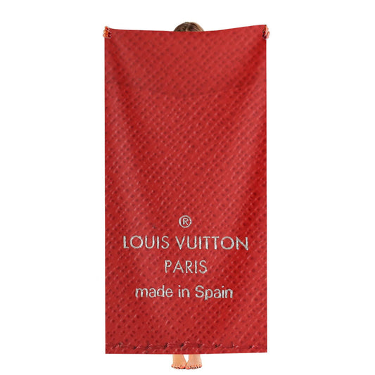 Louis Vuitton Paris Red Leather Ultra-Soft Luxury Bathroom Towels
