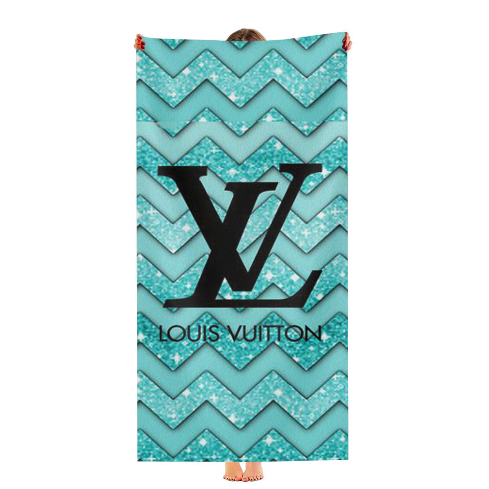 Louis Vuitton Sky Blue Chevron Ultra-Soft Luxury Bathroom Towels