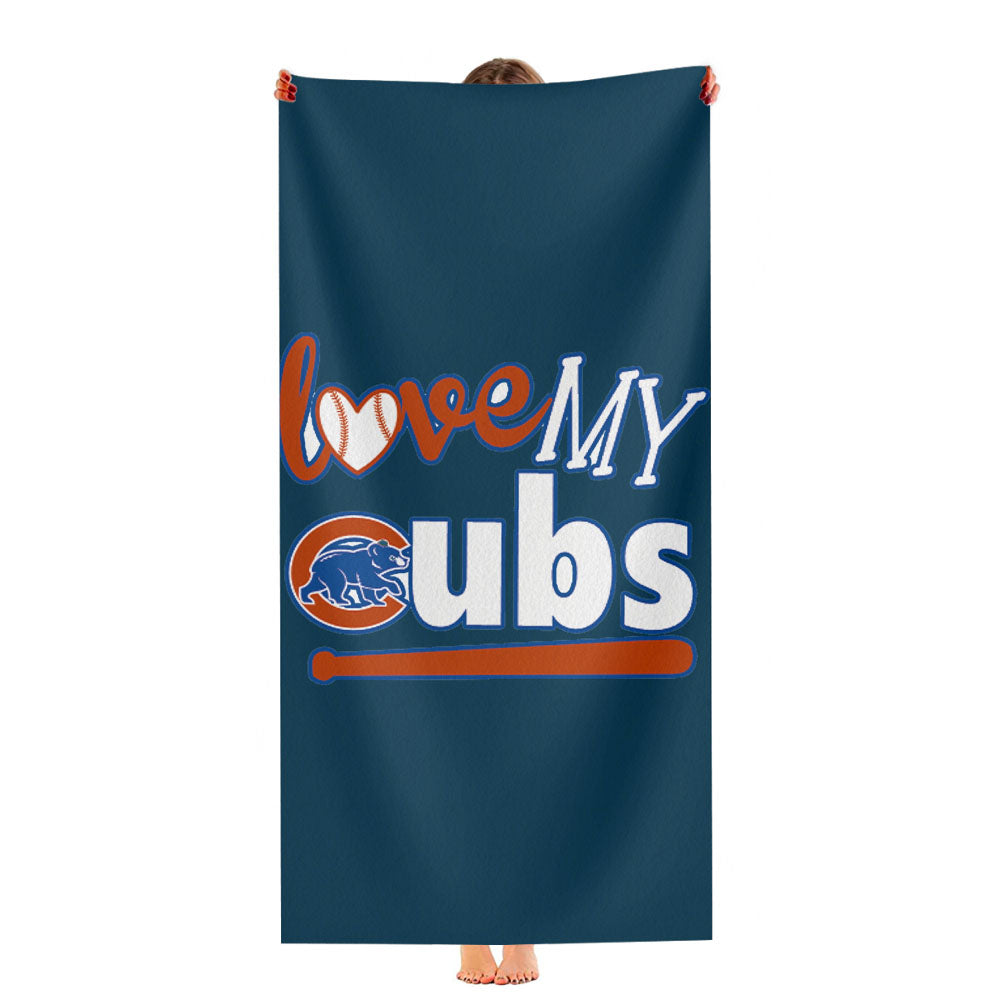Love My Chicago Cubs Ultra-Soft Luxury Bathroom Towels