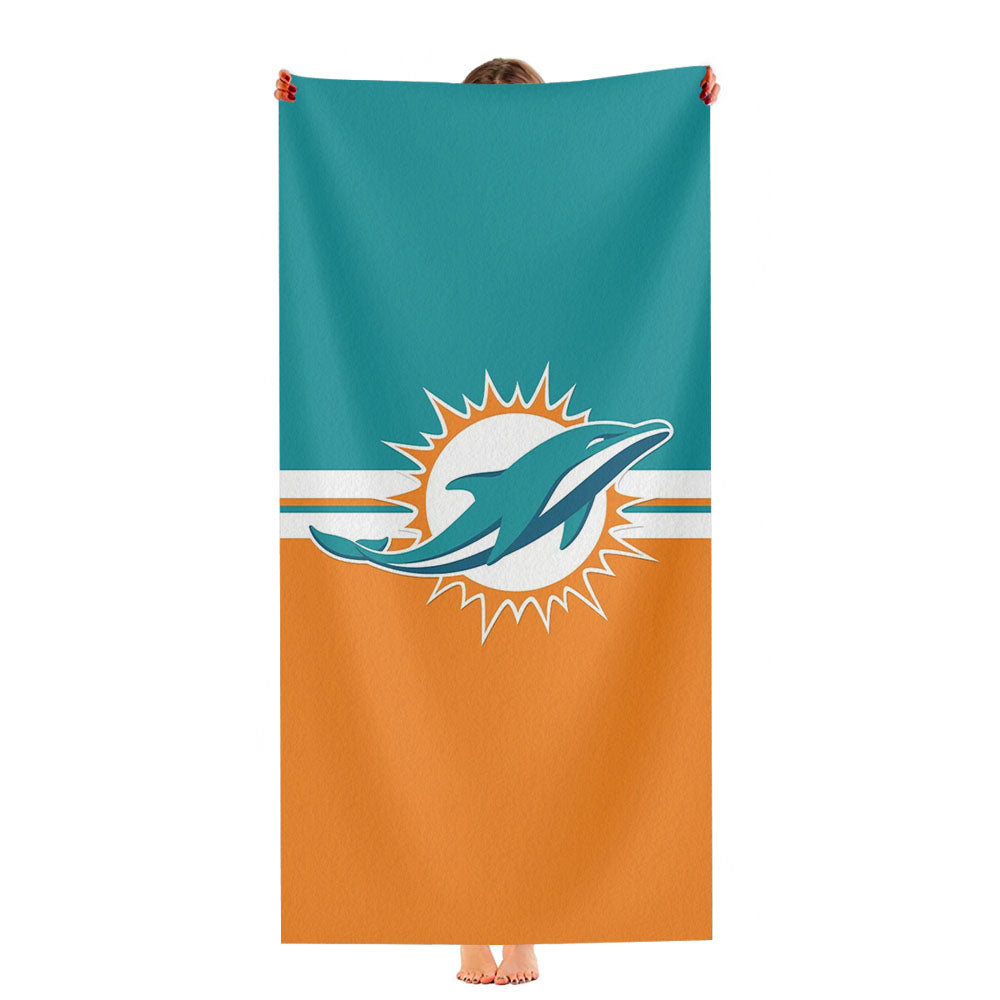 Miami Dolphin Mascot Wallpaper Ultra-Soft Luxury Bathroom Towels