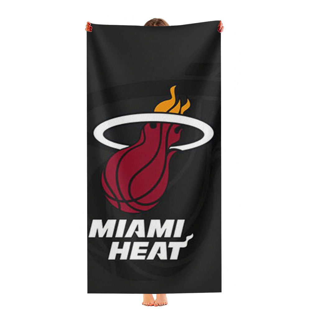 Miami Heat Metal Glossy Logo Ultra-Soft Luxury Bathroom Towels