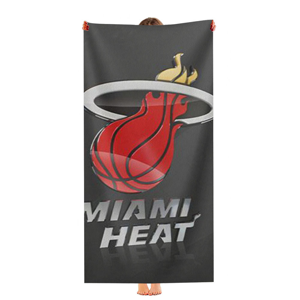 Miami Heat Nba Logo Wallpaper Ultra-Soft Luxury Bathroom Towels