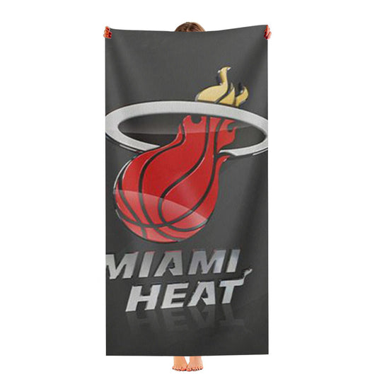 Miami Heat Nba Logo Wallpaper Ultra-Soft Luxury Bathroom Towels