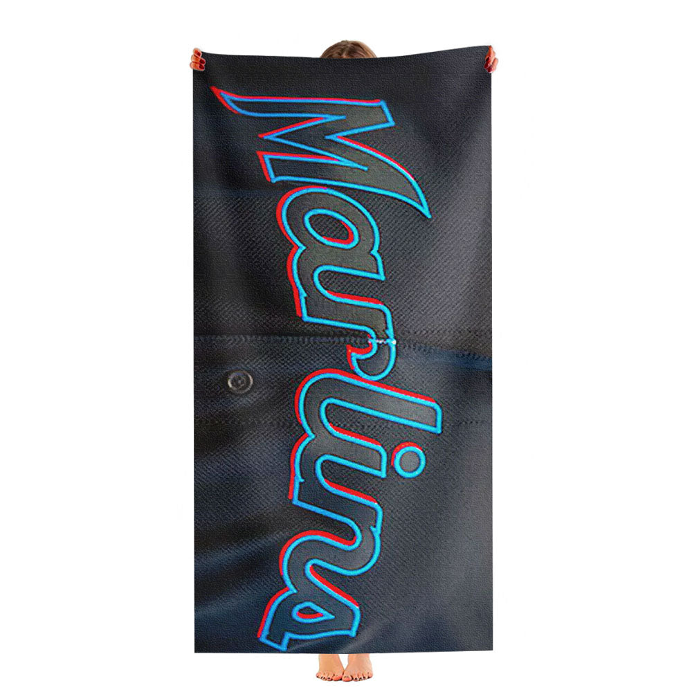 Miami Marlins Baseball Jersey Ultra-Soft Luxury Bathroom Towels