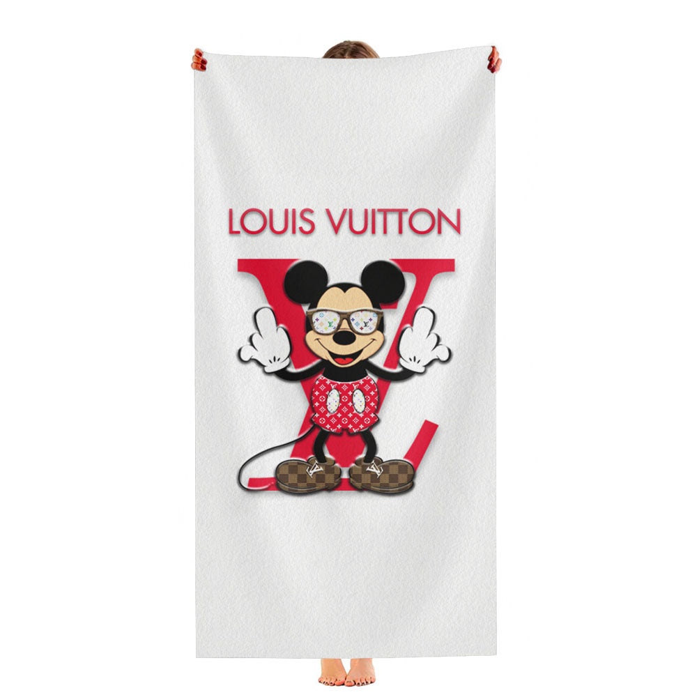 Mickey Louis Vuitton White Ultra-Soft Luxury Bathroom Towels