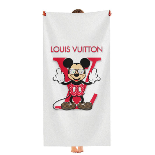 Mickey Louis Vuitton White Ultra-Soft Luxury Bathroom Towels