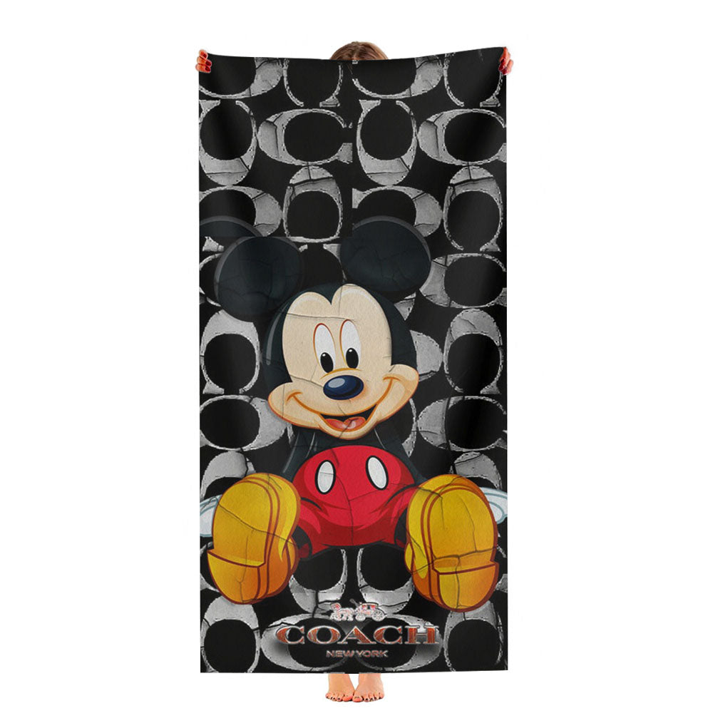 Mickey Mouse Coach Black 5 Ultra-Soft Luxury Bathroom Towels