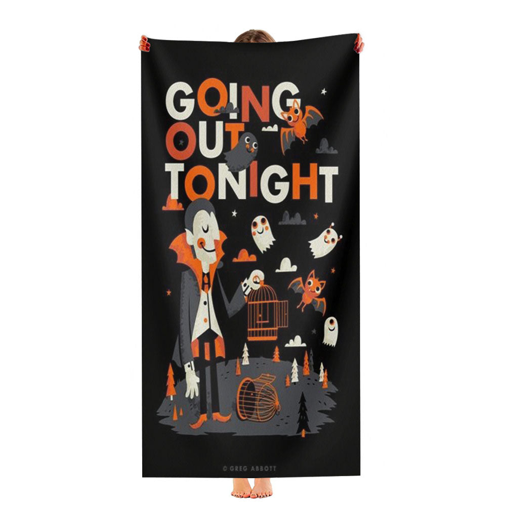 N-531 Halloween Going Out Tonight Ultra-Soft Luxury Bathroom Towels