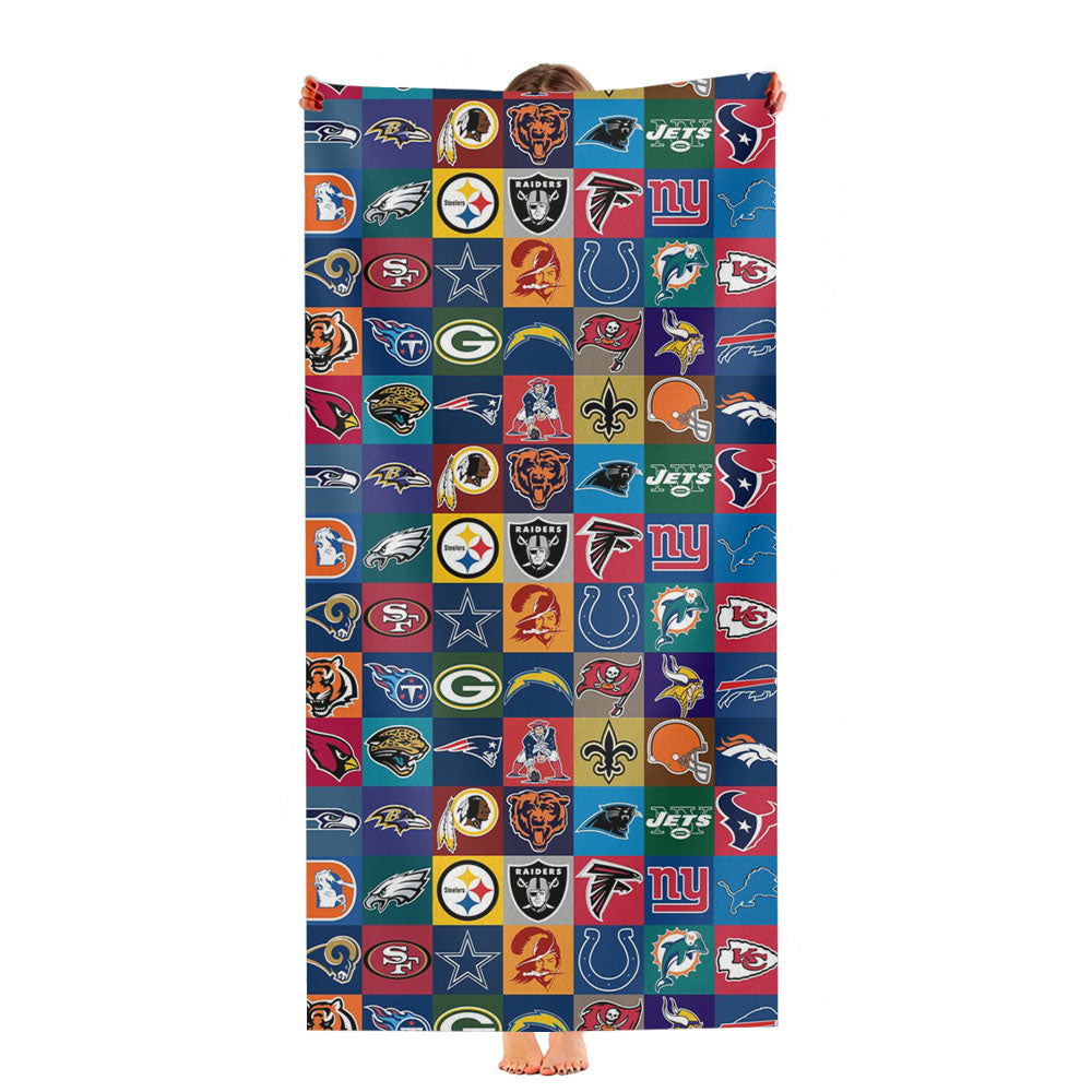 Nfl Teams Logo Collage Collection Ultra-Soft Luxury Bathroom Towels