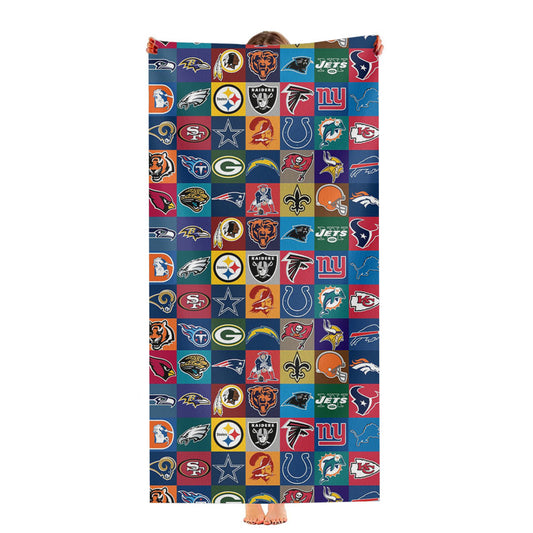 Nfl Teams Logo Collage Collection Ultra-Soft Luxury Bathroom Towels