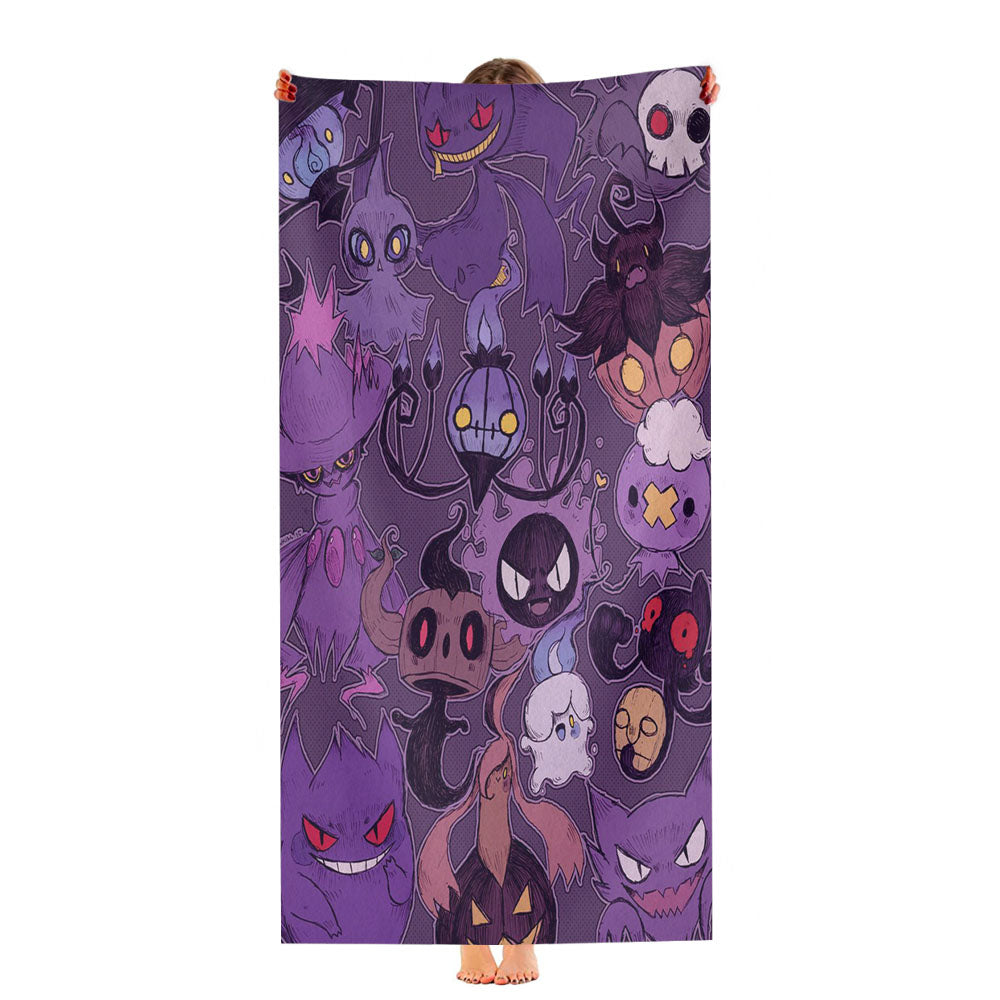 Pokemon Halloween Ghost Type With Pikachu Ultra-Soft Luxury Bathroom Towels