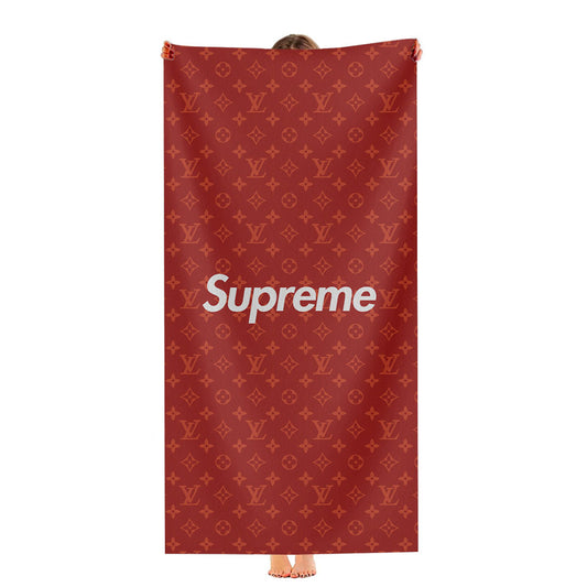Red Supreme Louis Vuitton 2 Ultra-Soft Luxury Bathroom Towels