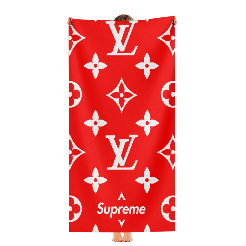 Red Supreme Luois Vuitton Ultra-Soft Luxury Bathroom Towels