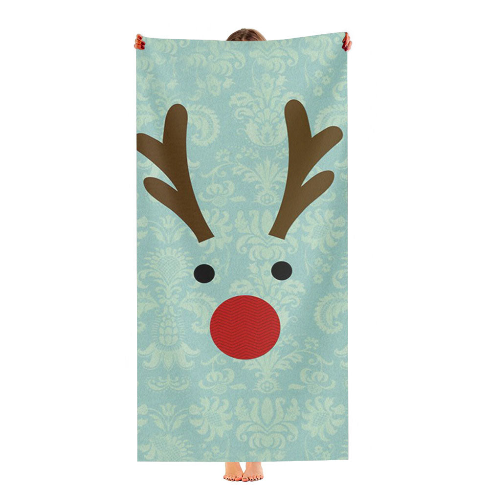 Rudolph Christmas Deer Ultra-Soft Luxury Bathroom Towels