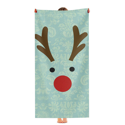 Rudolph Christmas Deer Ultra-Soft Luxury Bathroom Towels
