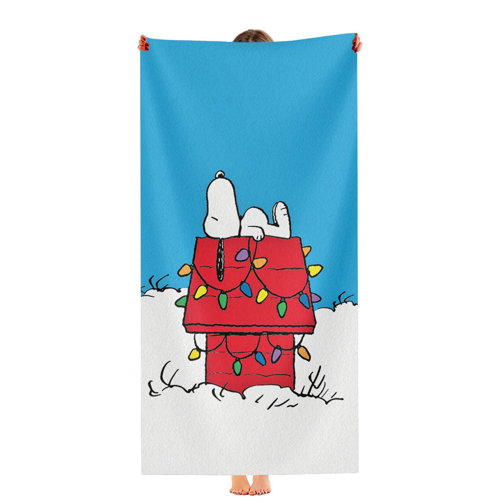Snoopy Christmas Dog House Ultra-Soft Luxury Bathroom Towels