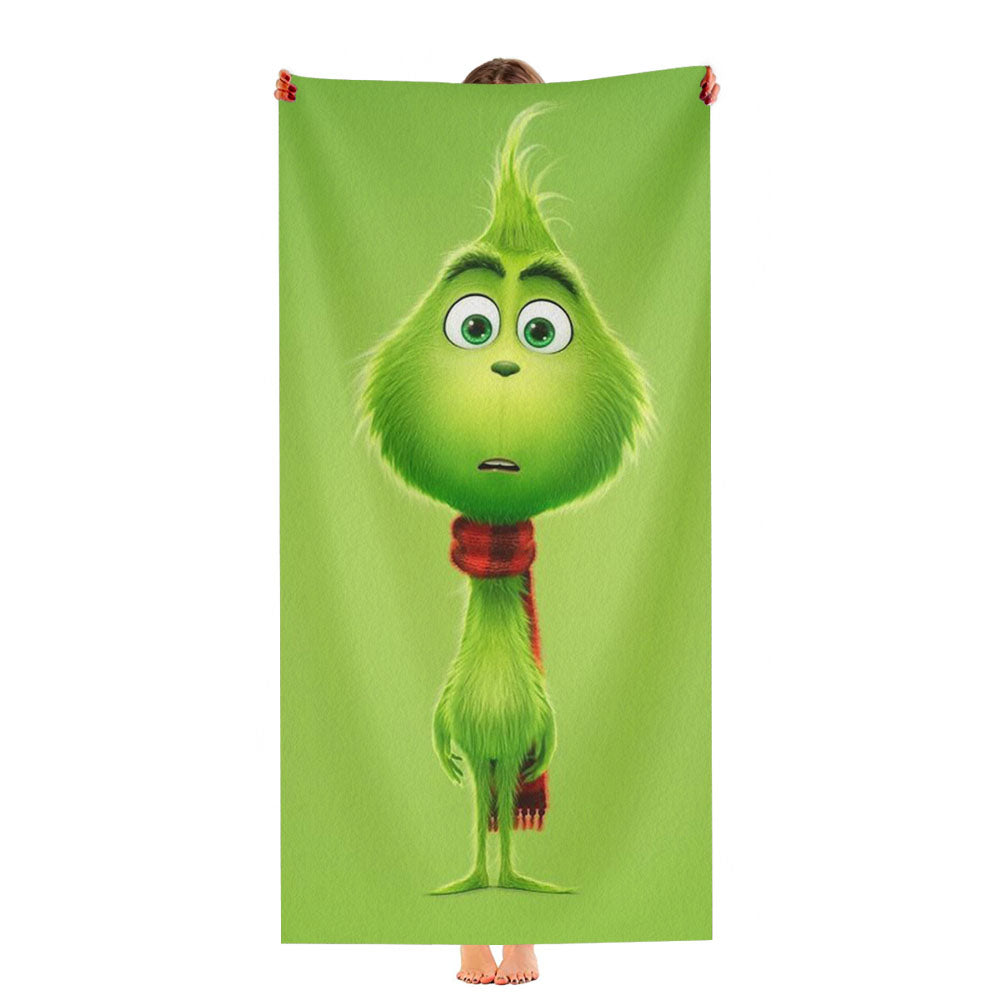 The Grinch Looking Down On Whoville Ultra-Soft Luxury Bathroom Towels
