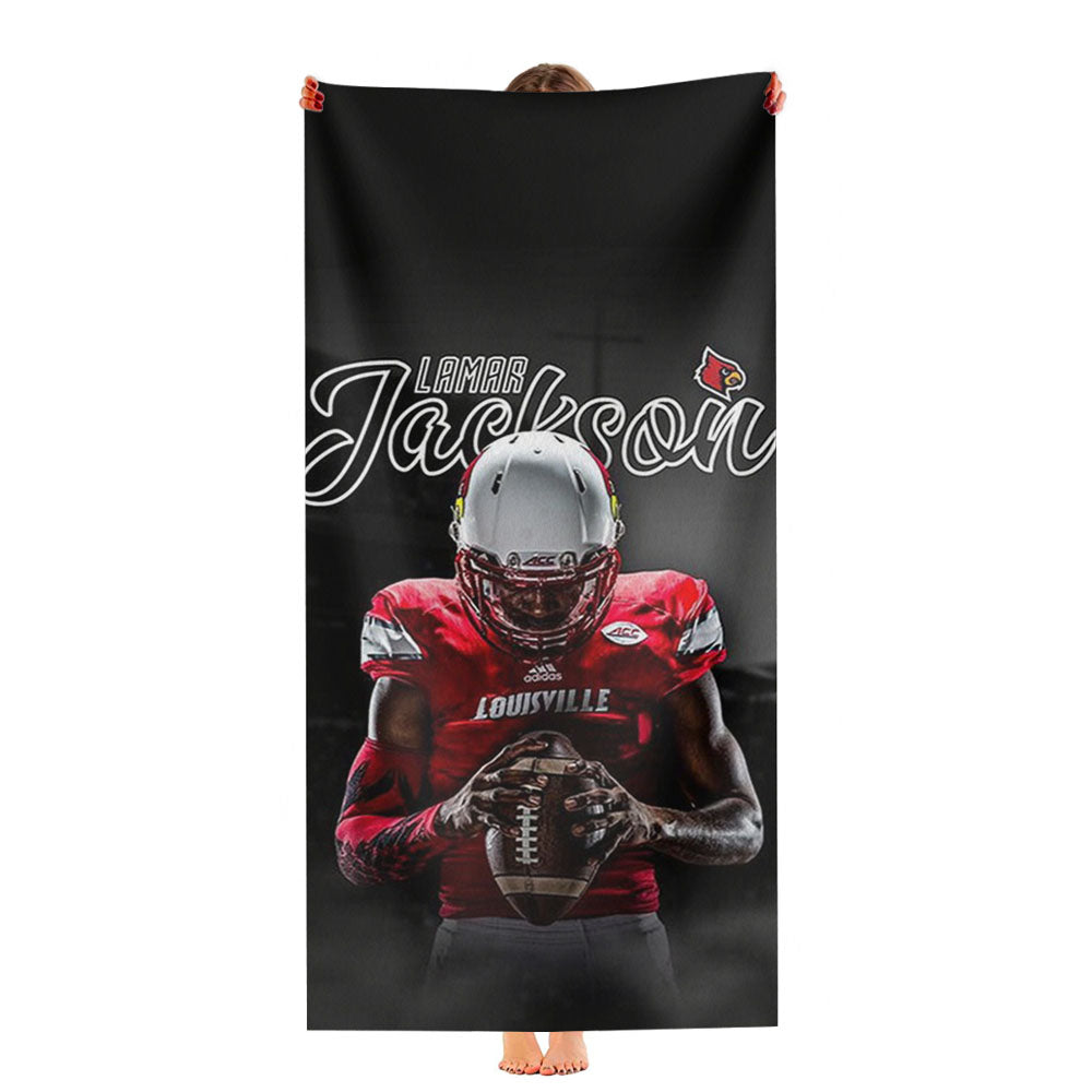 University Of Louisville Lamar Jackson Ultra-Soft Luxury Bathroom Towels