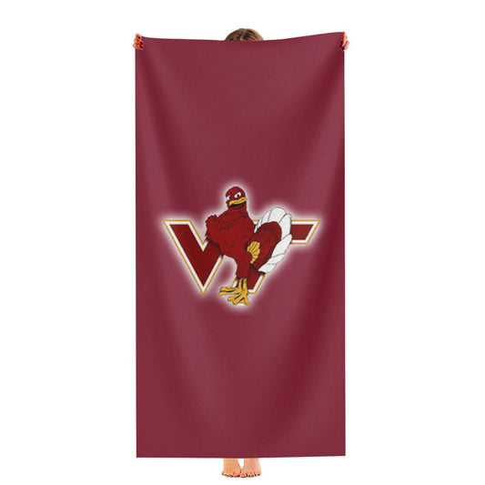 Virginia Tech University Logo Dark Wood Wallpaper Ultra-Soft Luxury Bathroom Towels