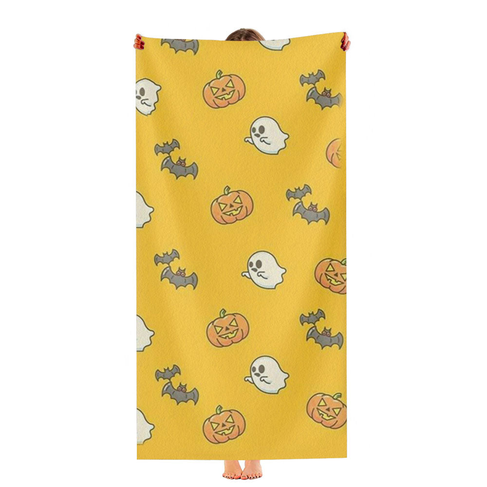 Yellow Halloween Pattern Ultra-Soft Luxury Bathroom Towels