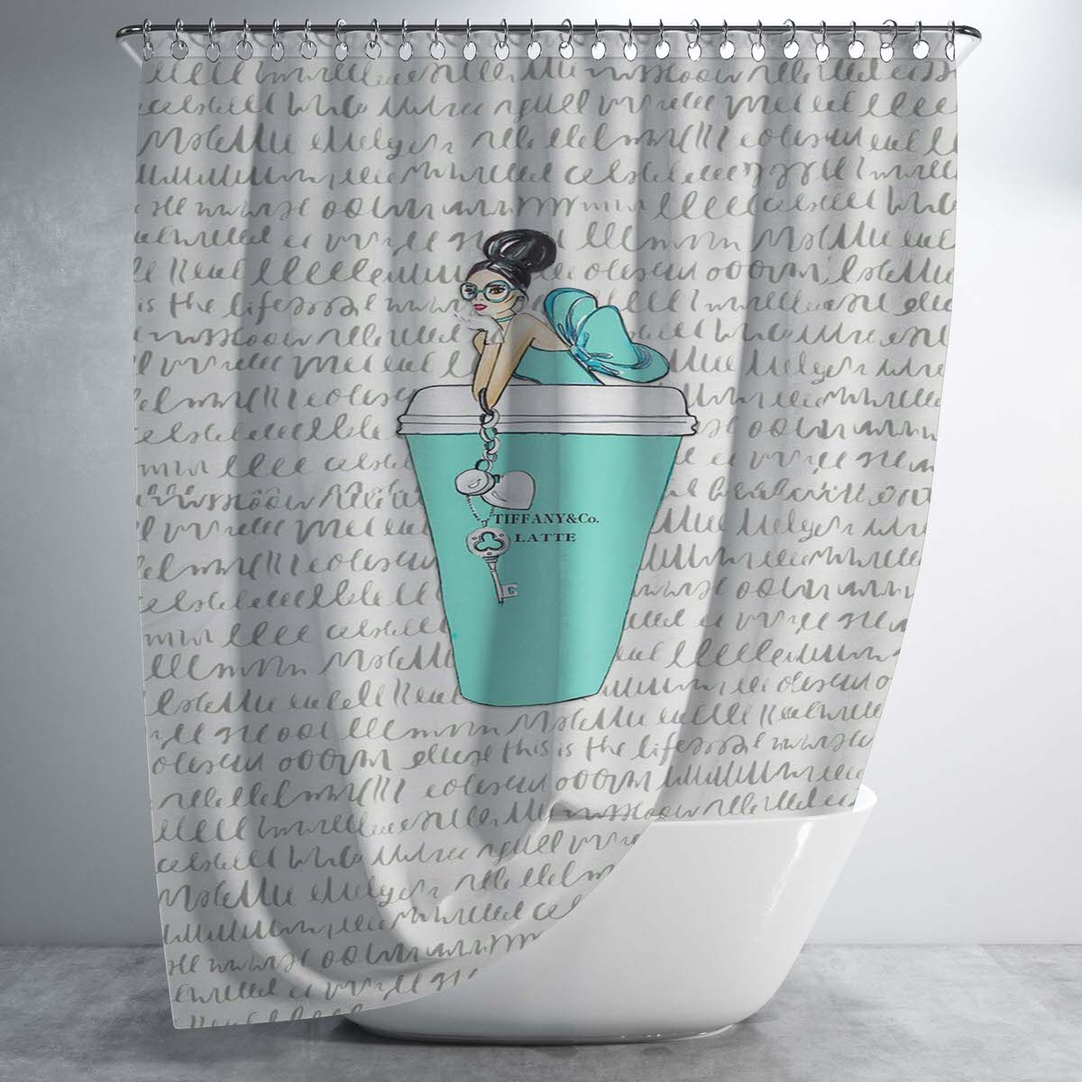 Tiffany And Co 2 Bathroom Shower Curtain Fabric Waterproof | 66 X 72 Inch