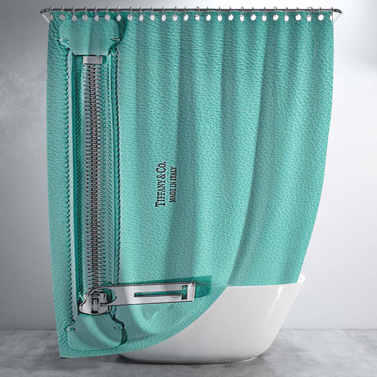 Tiffany And Co Blue Backpack Bathroom Shower Curtain Fabric Waterproof | 66 X 72 Inch