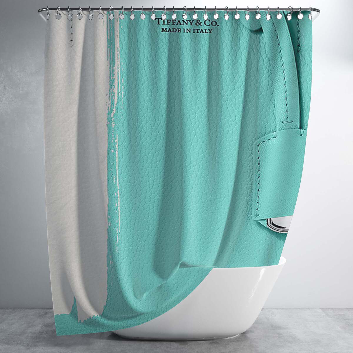 Tiffany And Co Women Micro Totebag Bathroom Shower Curtain Fabric Waterproof | 66 X 72 Inch