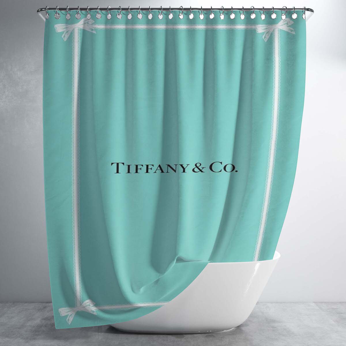 Tiffany And Co Bathroom Shower Curtain Fabric Waterproof | 66 X 72 Inch