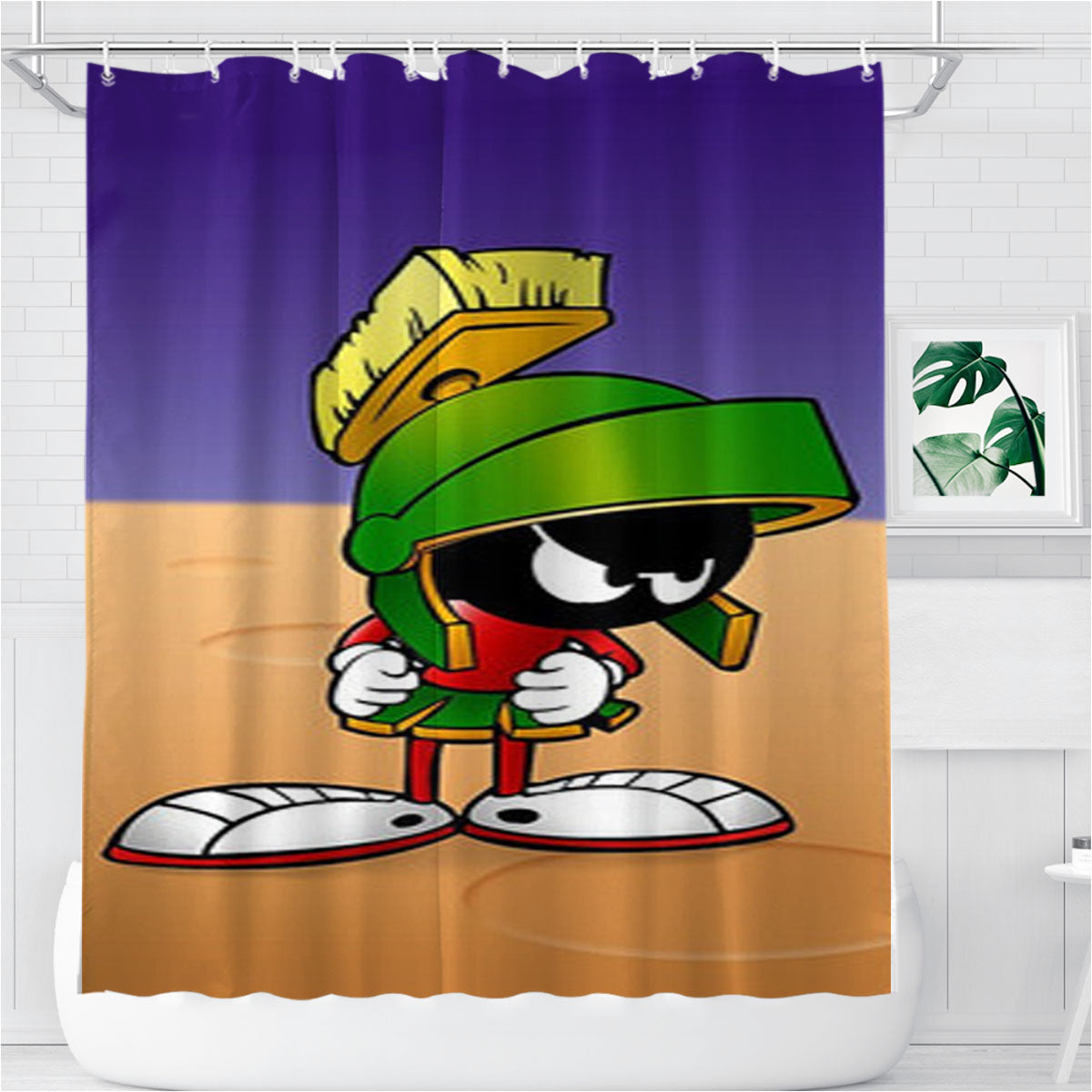 Marvin The Martian Looney Tunes Bathroom Shower Curtain Fabric Waterproof | 66 X 72 Inch
