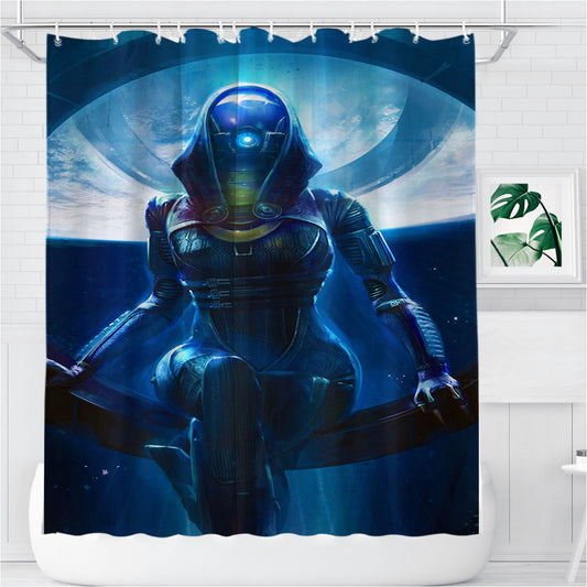 Personalized Mass Effect Tali'Zorah Shower Curtain Farmhouse Bathroom Decor