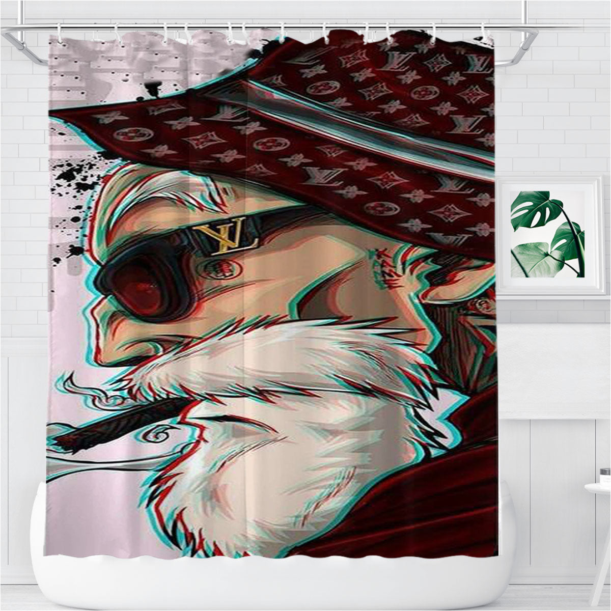 Master Roshi Dragon Ball Anime Bathroom Shower Curtain Fabric Waterproof | 66 X 72 Inch