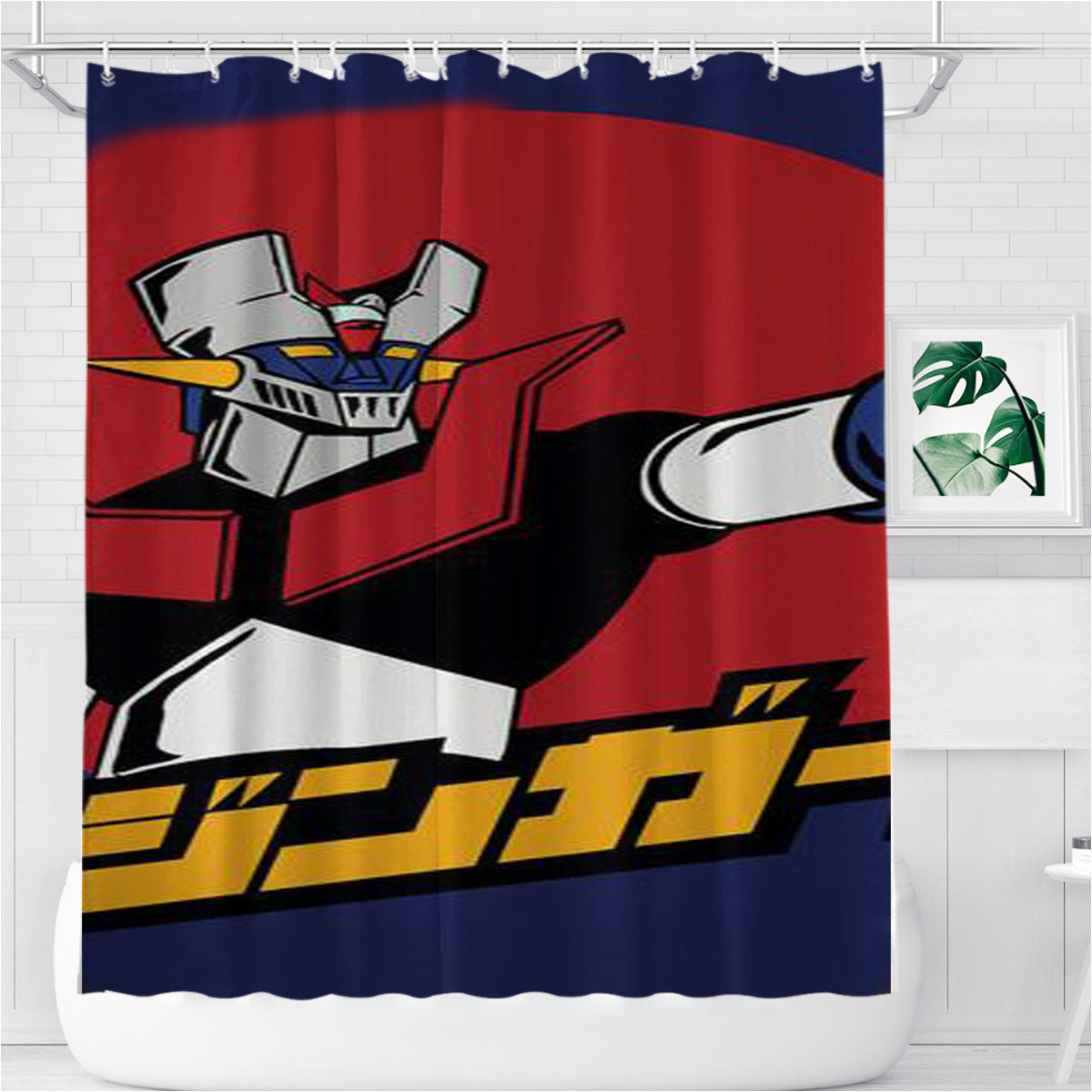 Mazinger Z Bathroom Shower Curtain Fabric Waterproof | 66 X 72 Inch