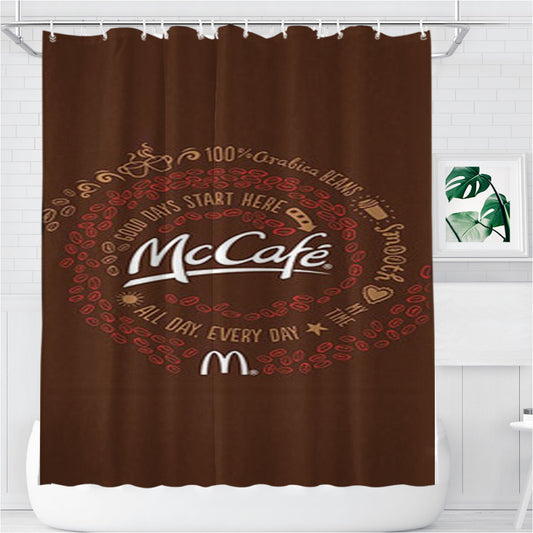 Personalized Mccafe Logo Shower Curtain Farmhouse Bathroom Decor