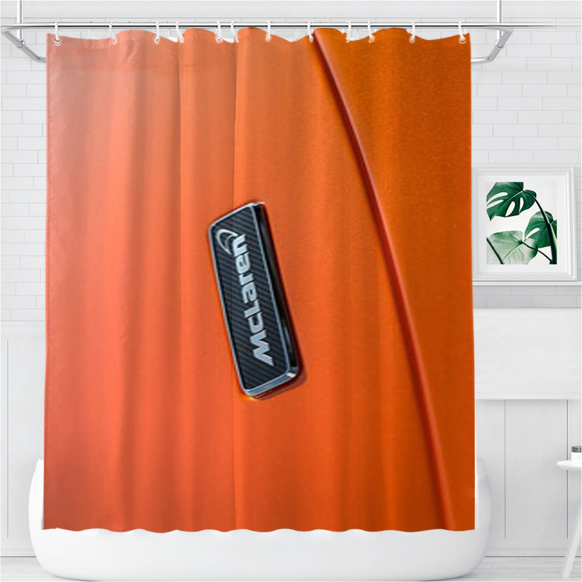 Mclaren 650S Spider Badge Bathroom Shower Curtain Fabric Waterproof | 66 X 72 Inch