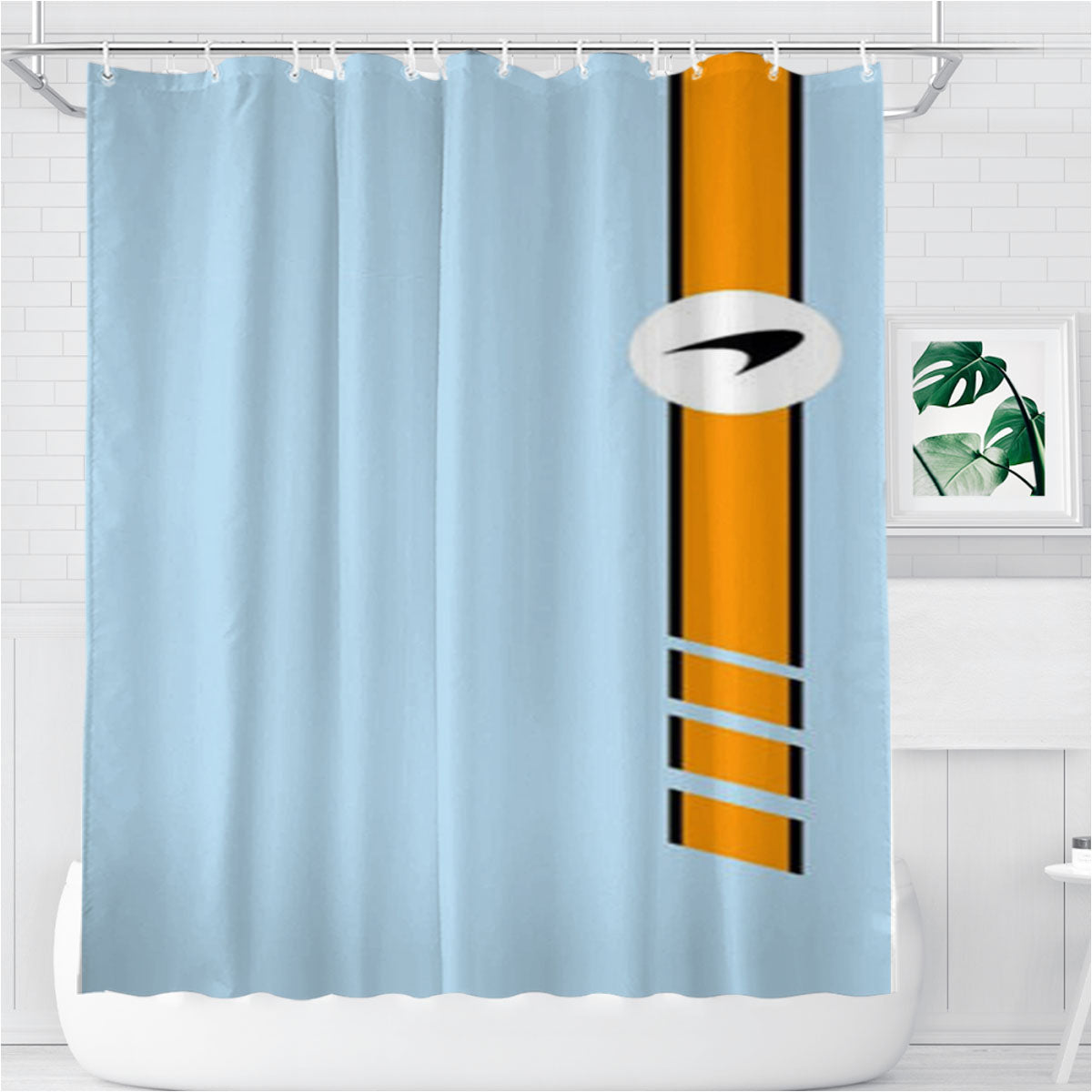 Mclaren Monaco Livery Bathroom Shower Curtain Fabric Waterproof | 66 X 72 Inch