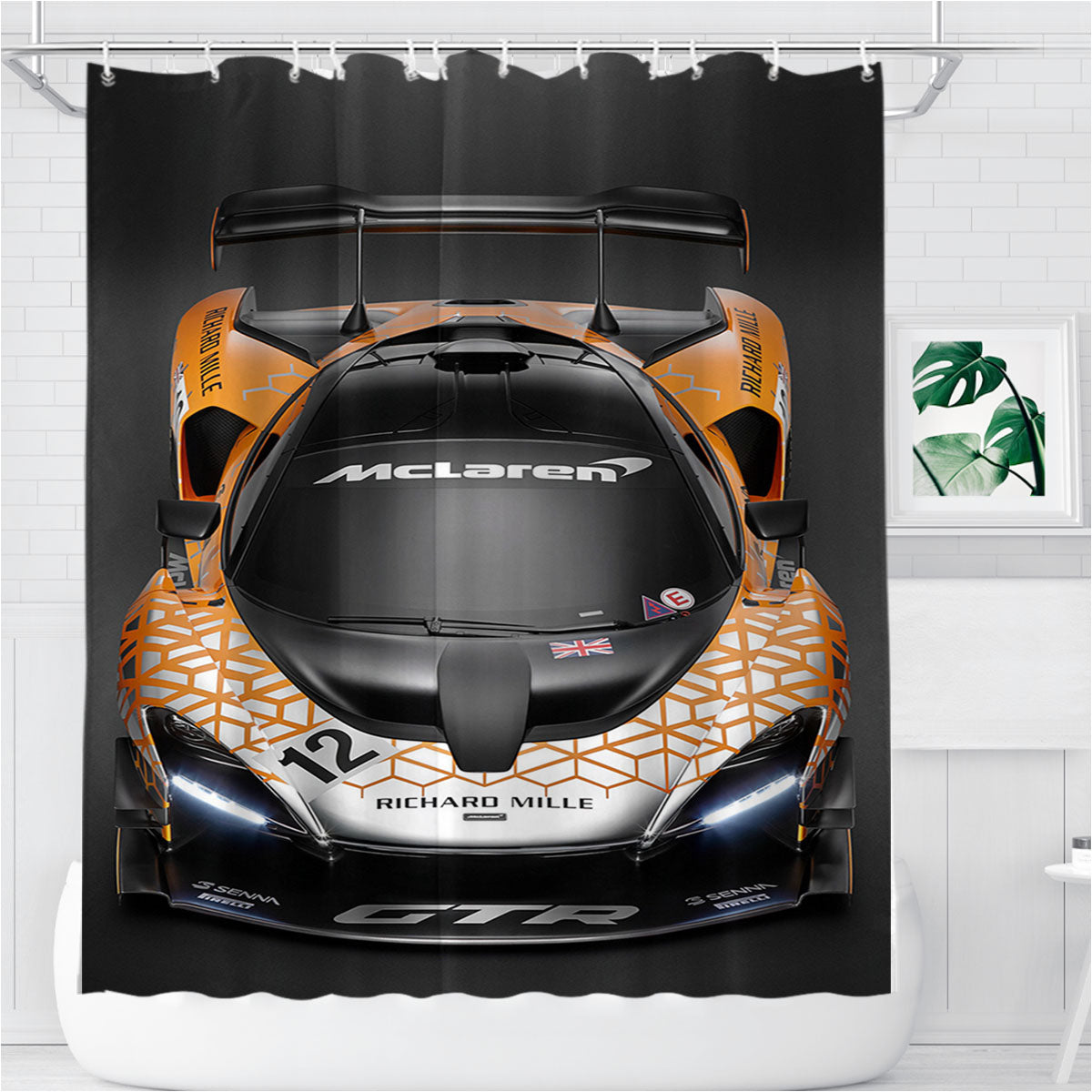 Mclaren Sport Bathroom Shower Curtain Fabric Waterproof | 66 X 72 Inch