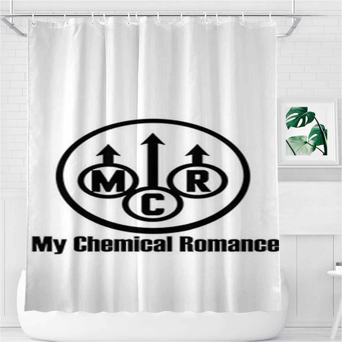 Mcr My Chemical Romance Red Stripe Bathroom Shower Curtain Fabric Waterproof | 66 X 72 Inch