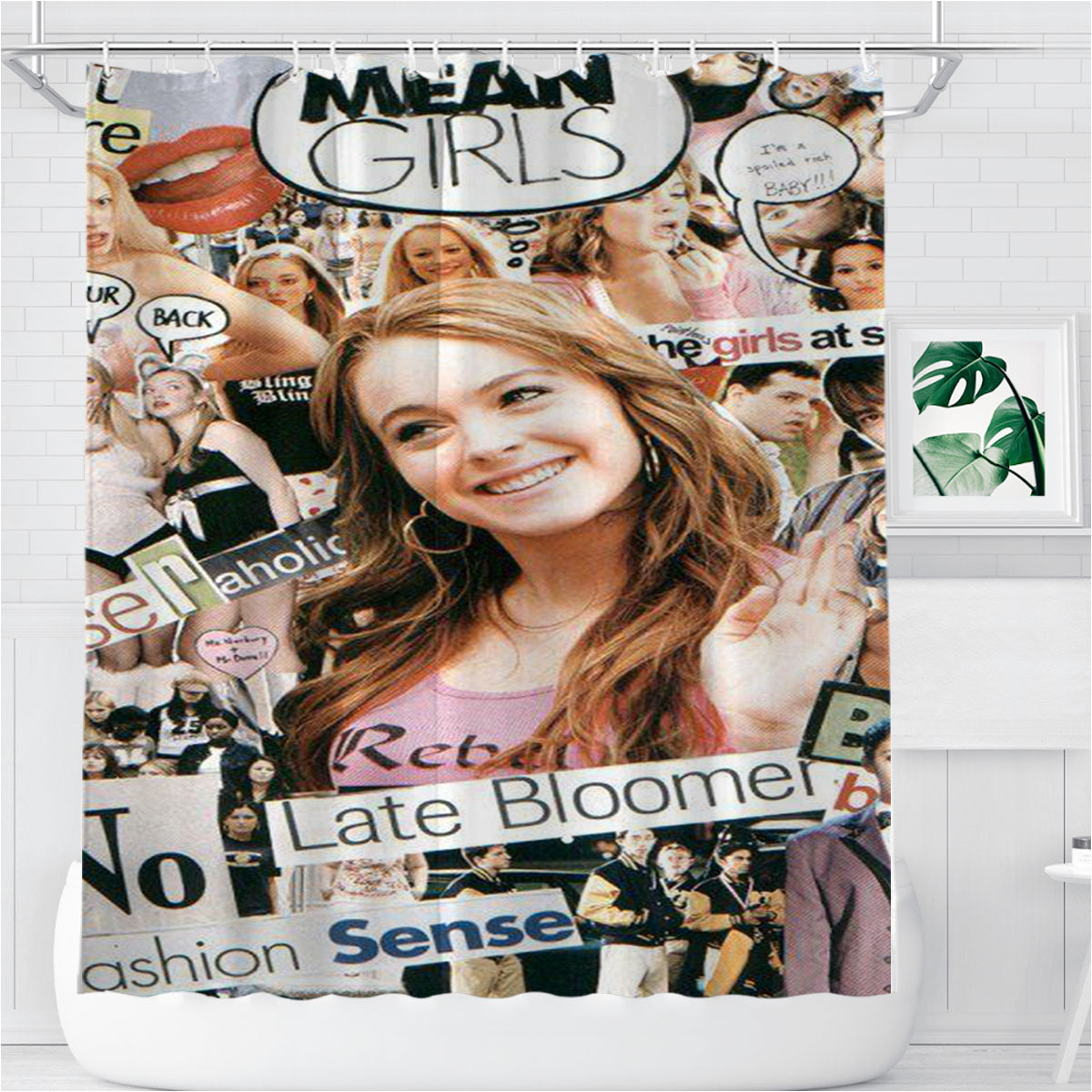 Mean Girls Collage Bathroom Shower Curtain Fabric Waterproof | 66 X 72 Inch