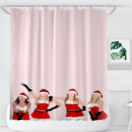 Meanies Christmas Bathroom Shower Curtain Fabric Waterproof